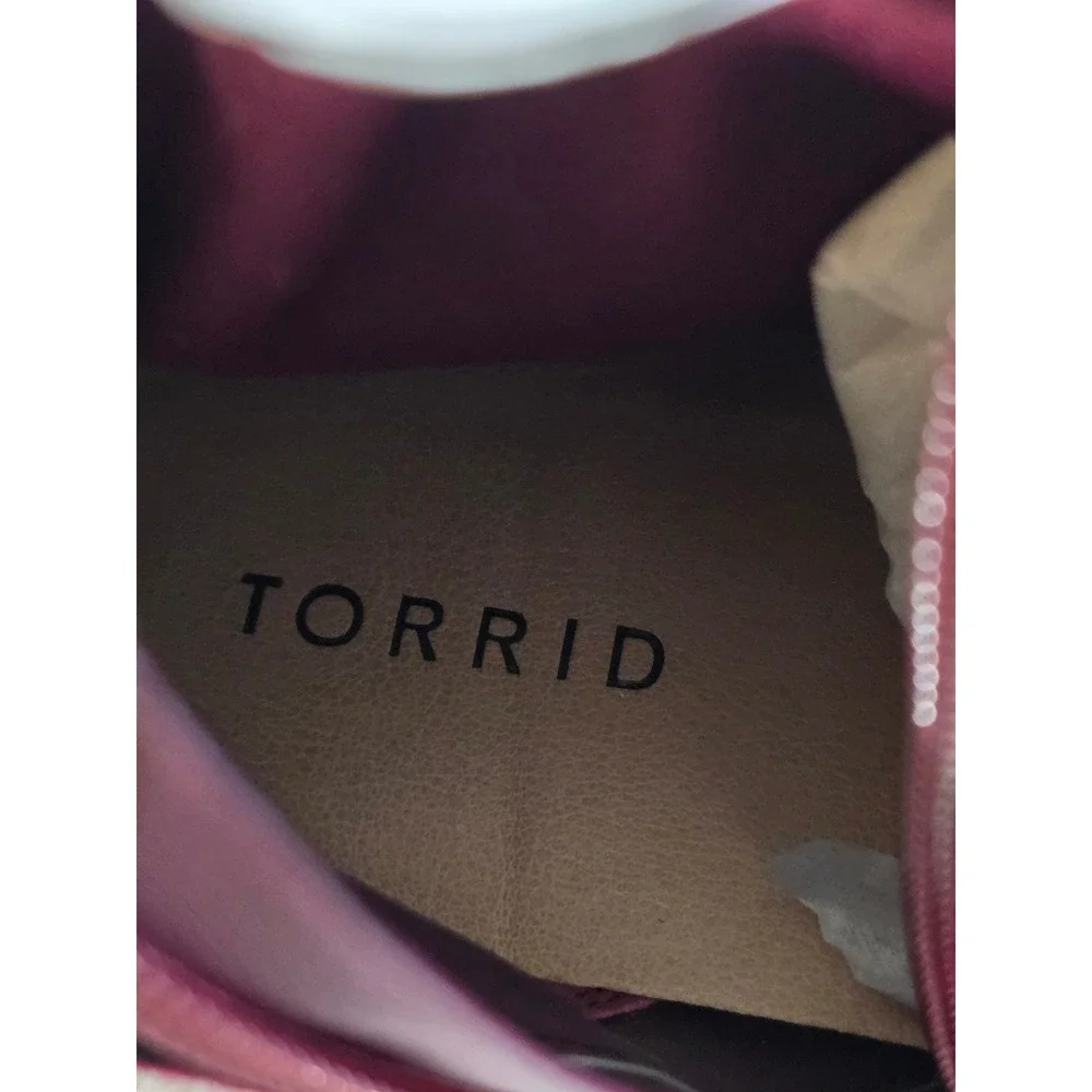 Torrid Burgundy Velvet Lace Up Back Over The Knee Boots Wide Width 9.5W 15870520